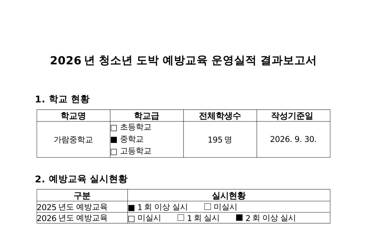 결과보고서